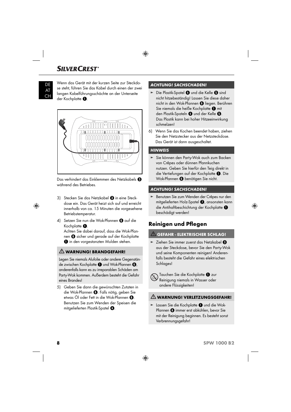 Reinigen und pﬂ egen | Silvercrest SPW 1000 B2 User Manual | Page 11 / 52