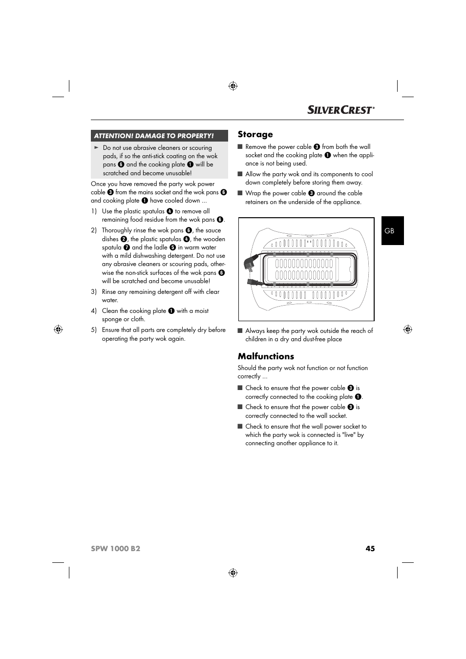 Storage, Malfunctions | Silvercrest SPW 1000 B2 User Manual | Page 48 / 52