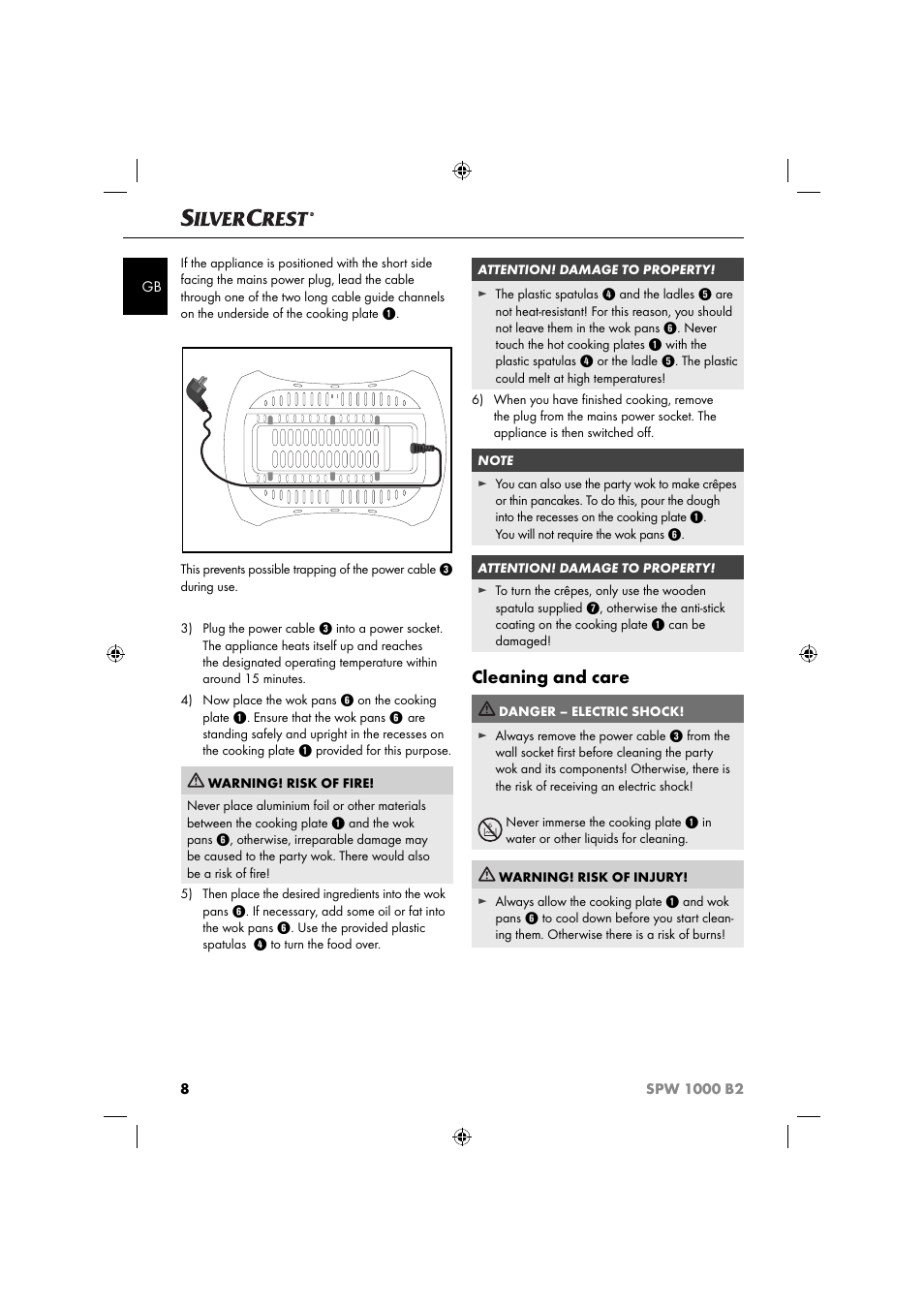 Cleaning and care | Silvercrest SPW 1000 B2 User Manual | Page 11 / 64