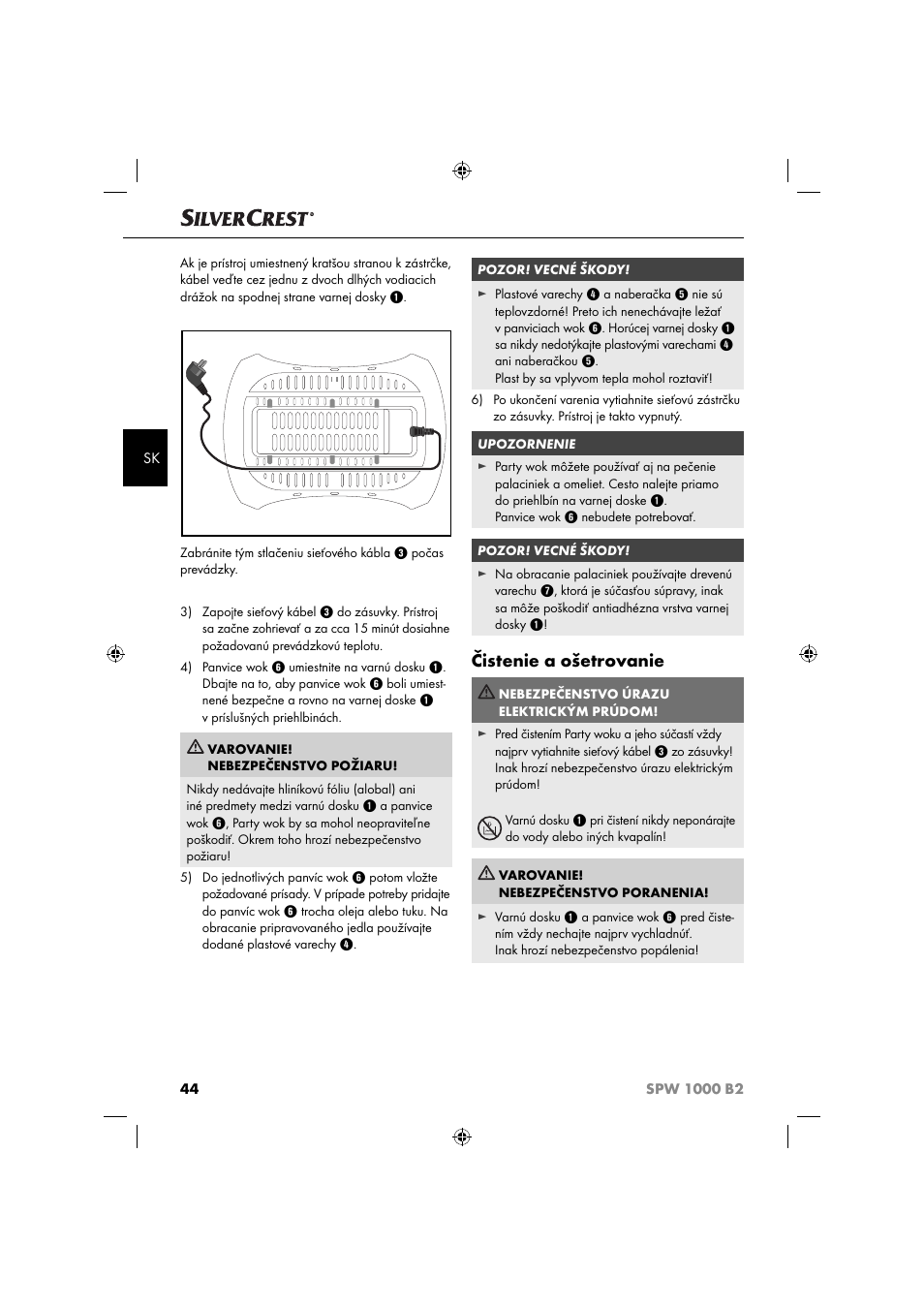 Čistenie a ošetrovanie | Silvercrest SPW 1000 B2 User Manual | Page 47 / 64