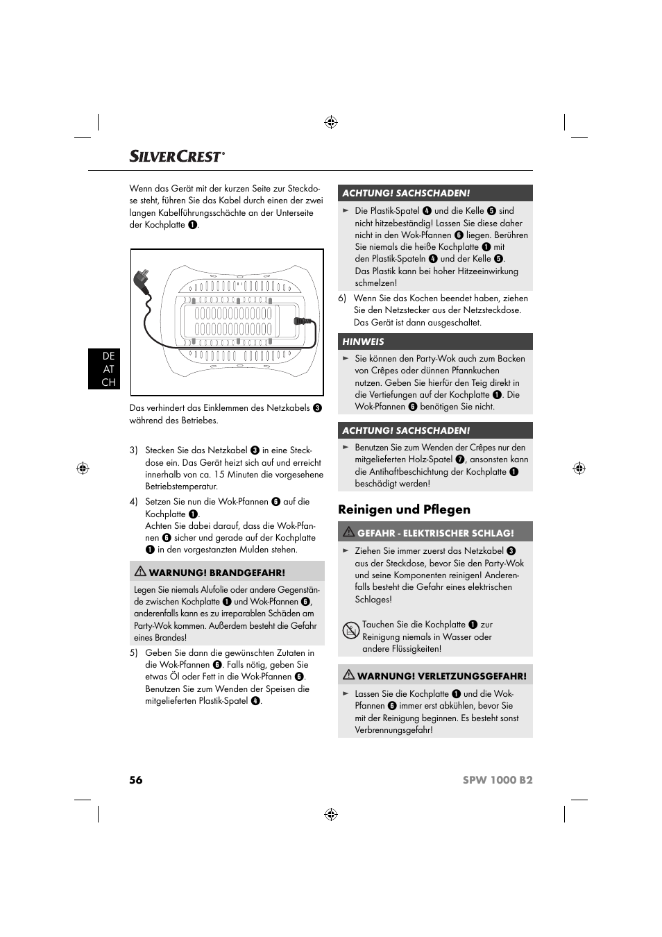 Reinigen und pﬂ egen | Silvercrest SPW 1000 B2 User Manual | Page 59 / 64