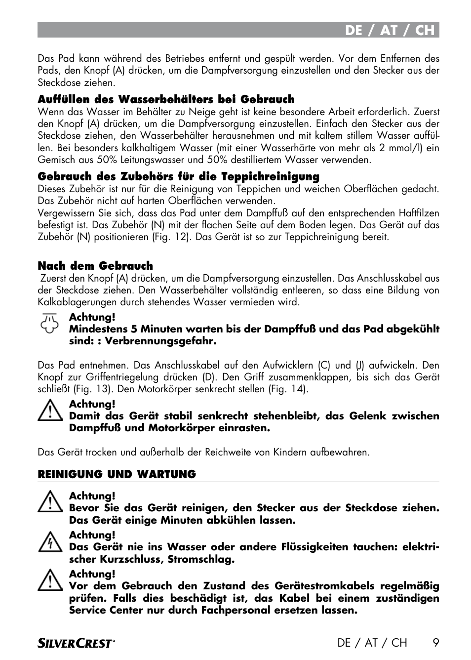 De / at / ch | Silvercrest SDM 1500 A1 User Manual | Page 11 / 64