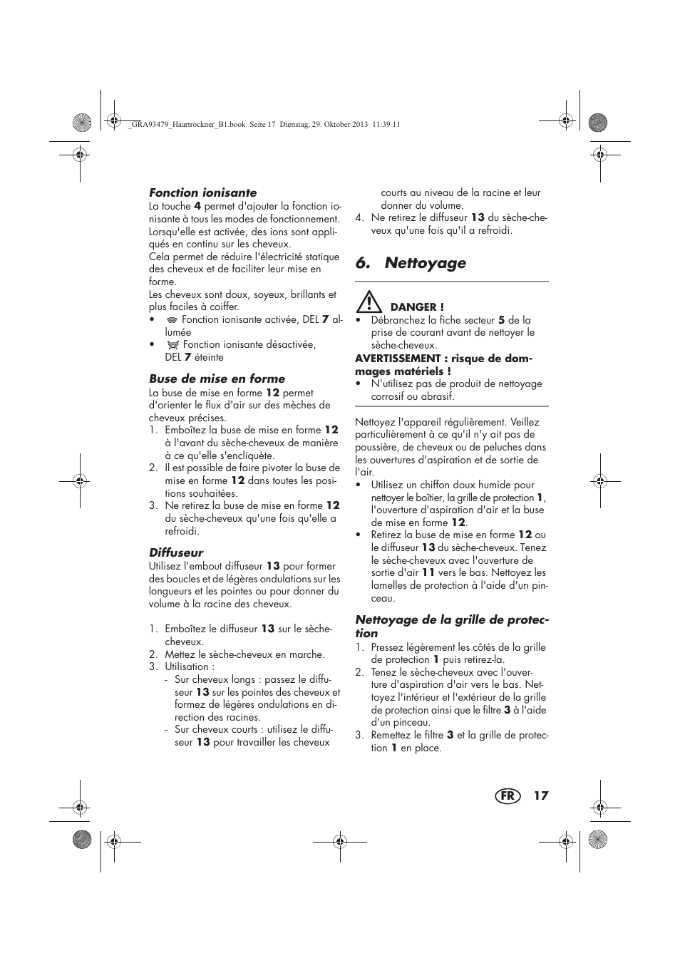 Nettoyage | Silvercrest SHTR 2200 B1 User Manual | Page 19 / 54
