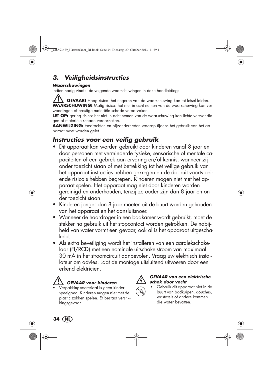 Veiligheidsinstructies, Instructies voor een veilig gebruik | Silvercrest SHTR 2200 B1 User Manual | Page 36 / 54