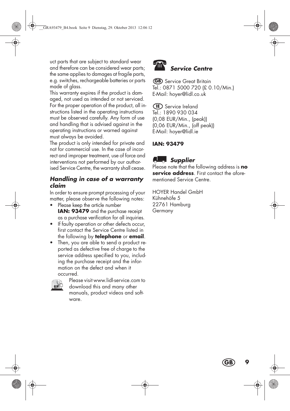 Silvercrest SHTR 2200 B1 User Manual | Page 11 / 66