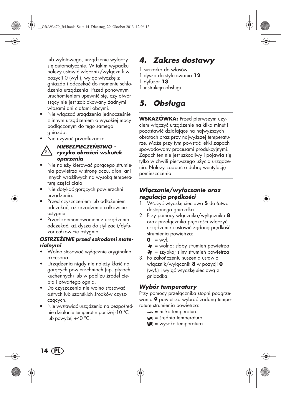 Zakres dostawy, Obs uga | Silvercrest SHTR 2200 B1 User Manual | Page 16 / 66