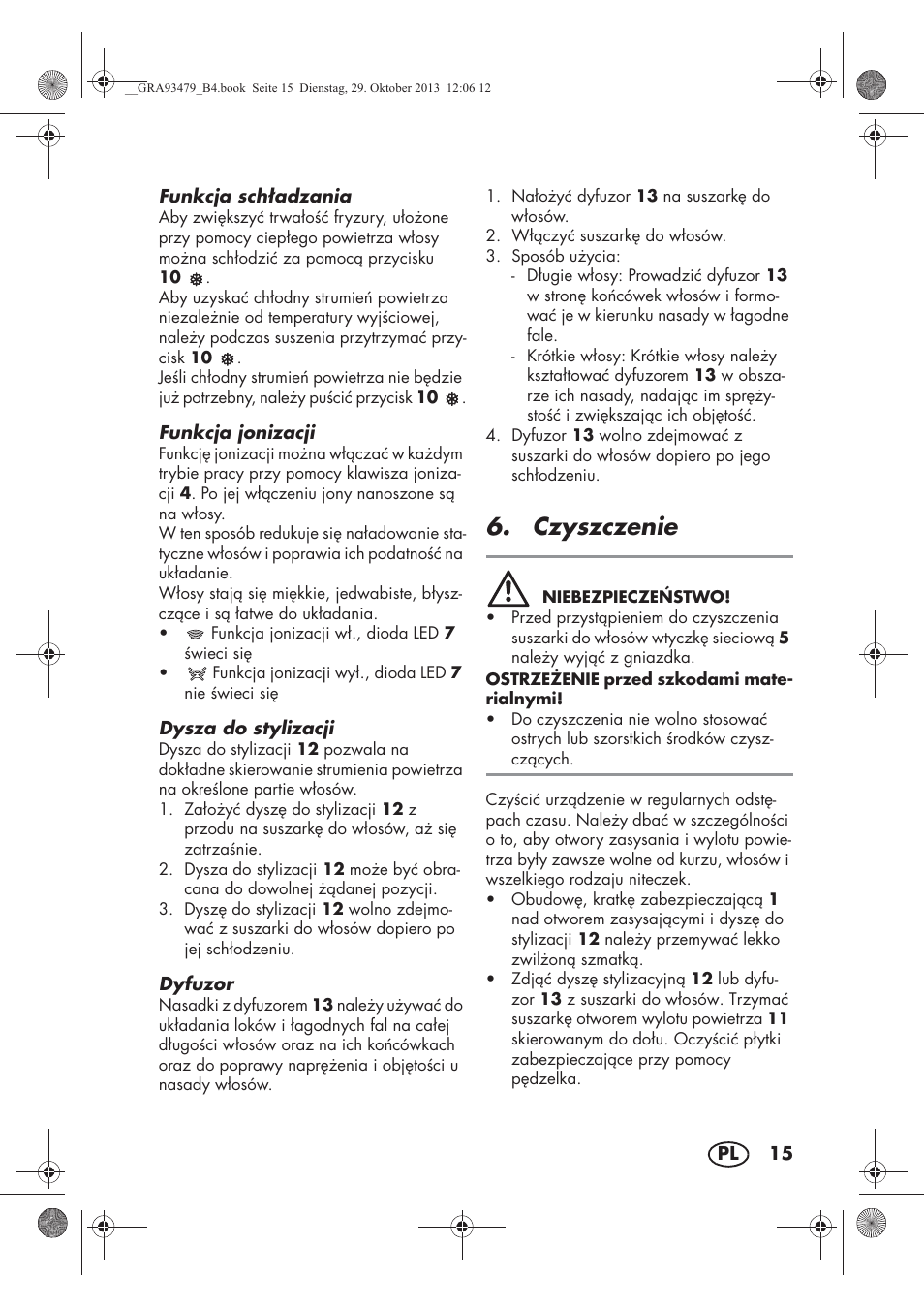 Czyszczenie | Silvercrest SHTR 2200 B1 User Manual | Page 17 / 66