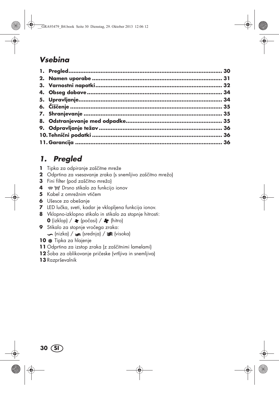 Vsebina, Pregled | Silvercrest SHTR 2200 B1 User Manual | Page 32 / 66