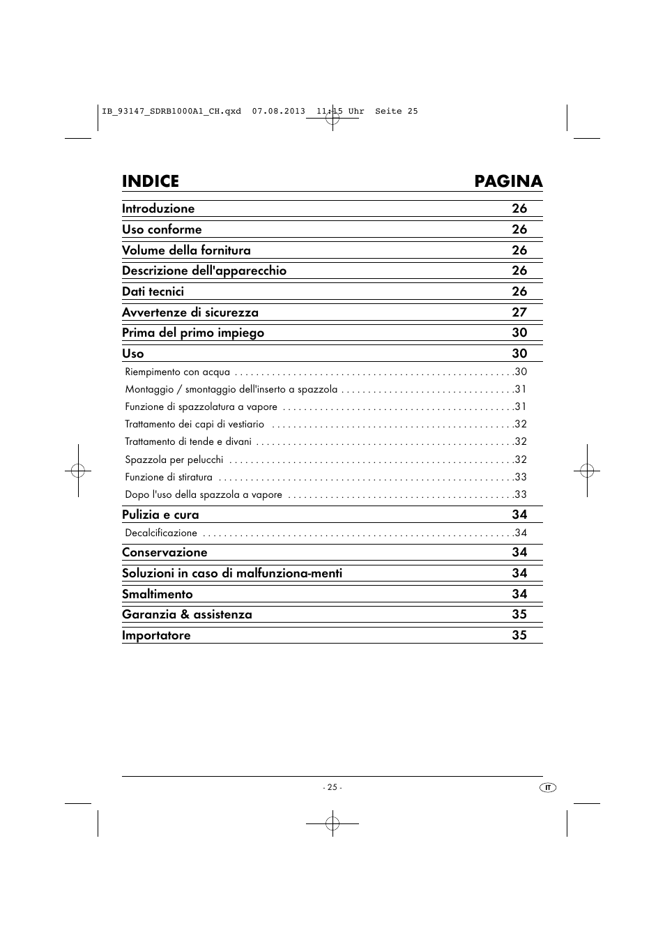 Indice pagina | Silvercrest SDRB 1000 A1 User Manual | Page 28 / 51