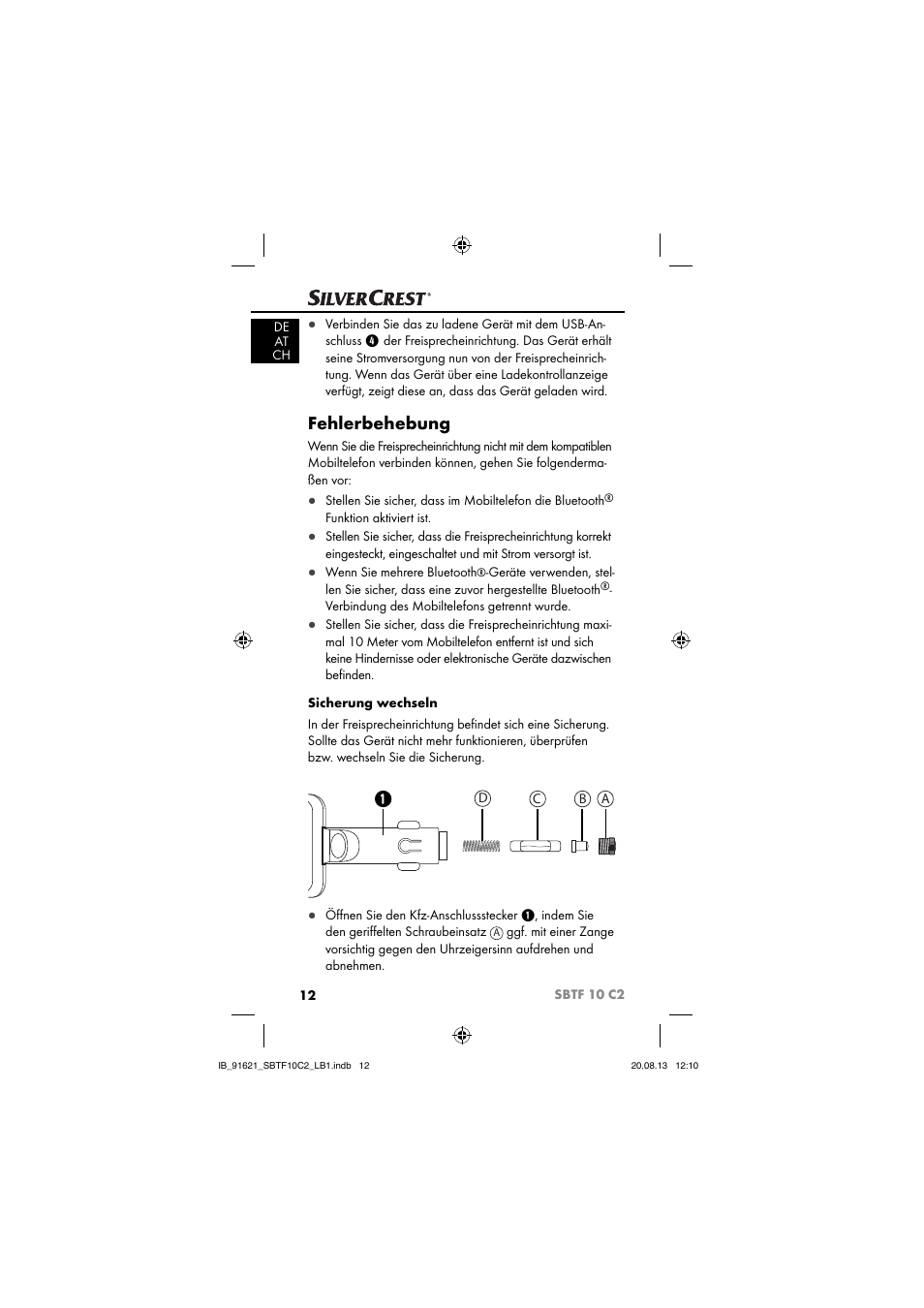 Fehlerbehebung | Silvercrest SBTF 10 C2 User Manual | Page 15 / 86