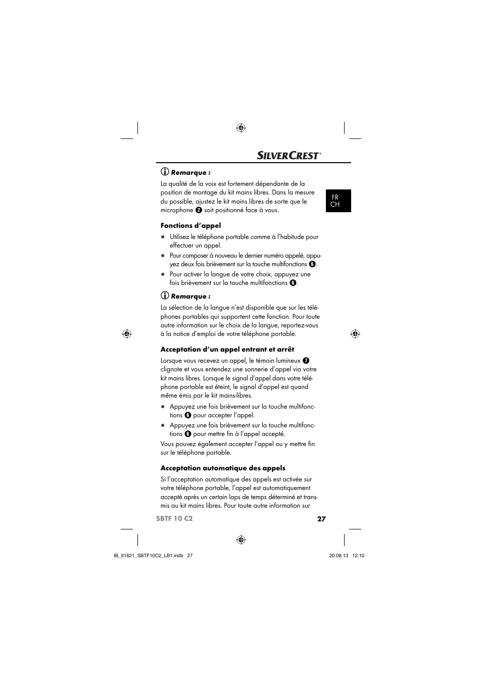 Silvercrest SBTF 10 C2 User Manual | Page 30 / 86