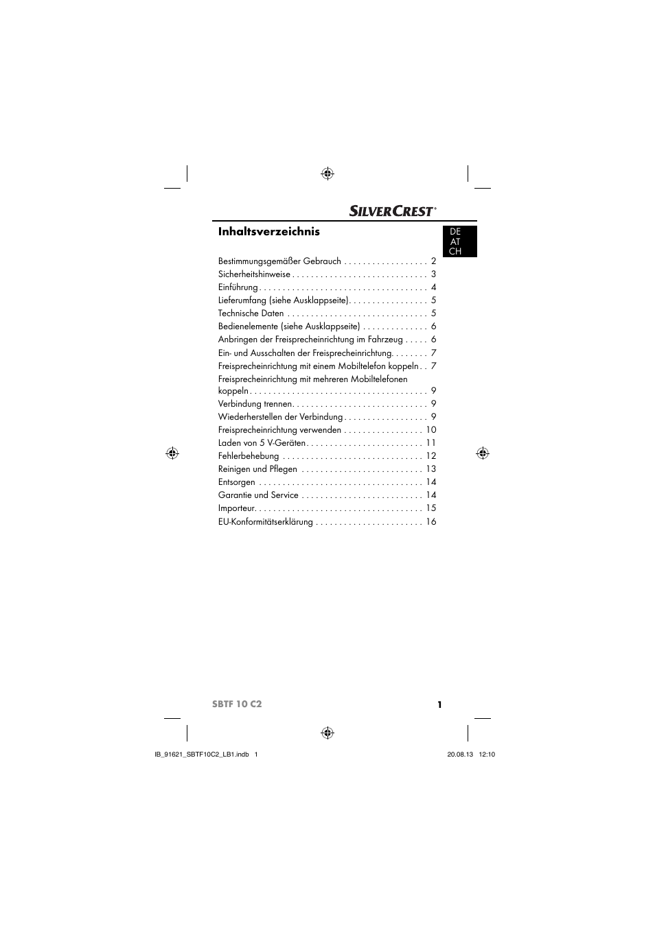 Silvercrest SBTF 10 C2 User Manual | Page 4 / 86