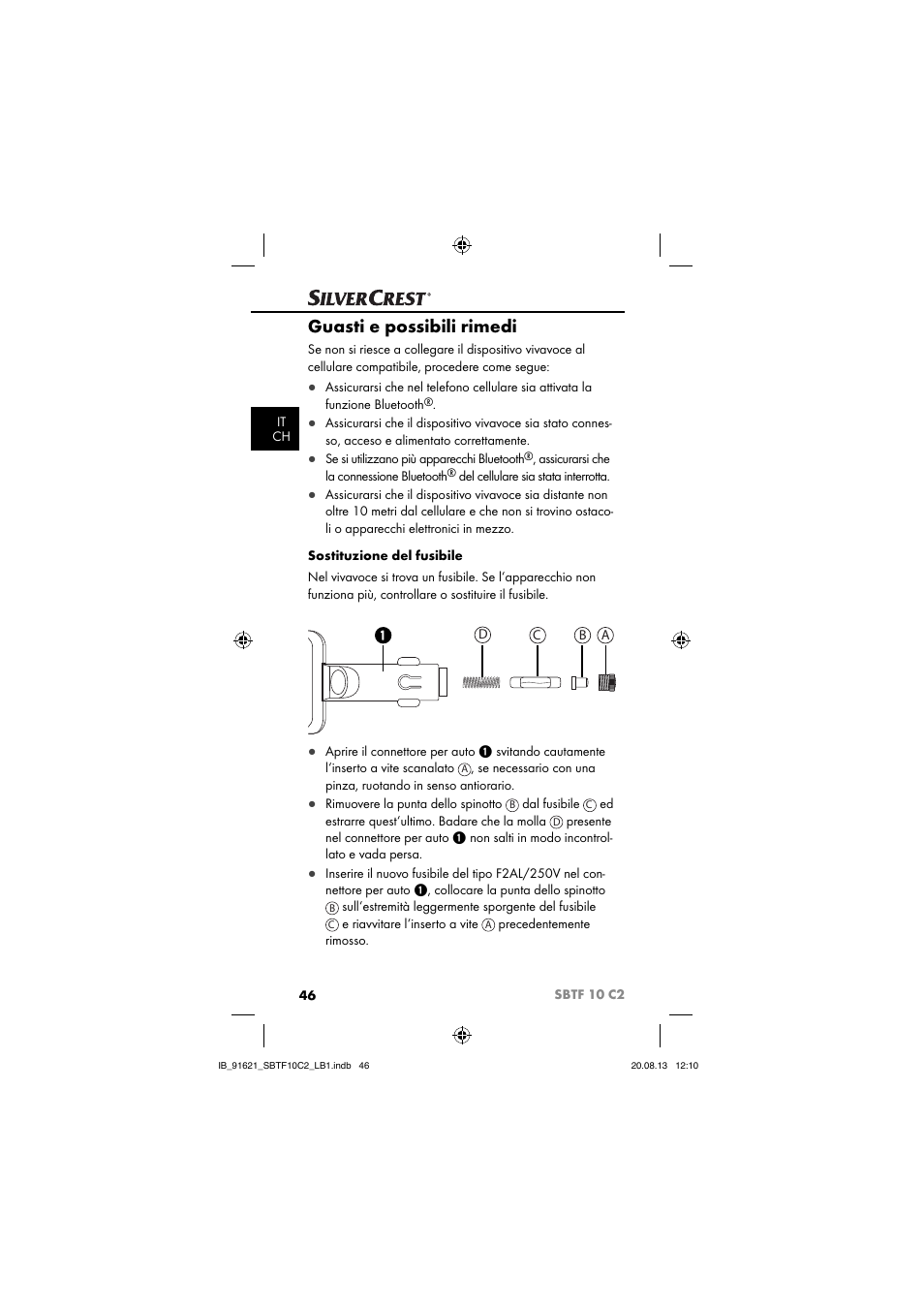 Guasti e possibili rimedi | Silvercrest SBTF 10 C2 User Manual | Page 49 / 86