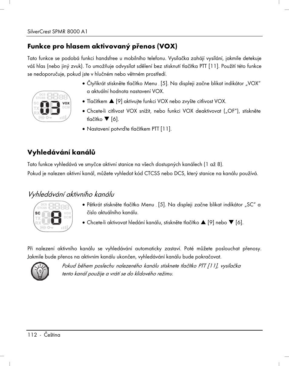 Vyhledávání aktivního kanálu | Silvercrest SPMR 8000 A1 User Manual | Page 114 / 184