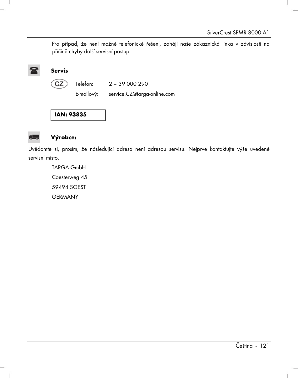 Silvercrest SPMR 8000 A1 User Manual | Page 123 / 184