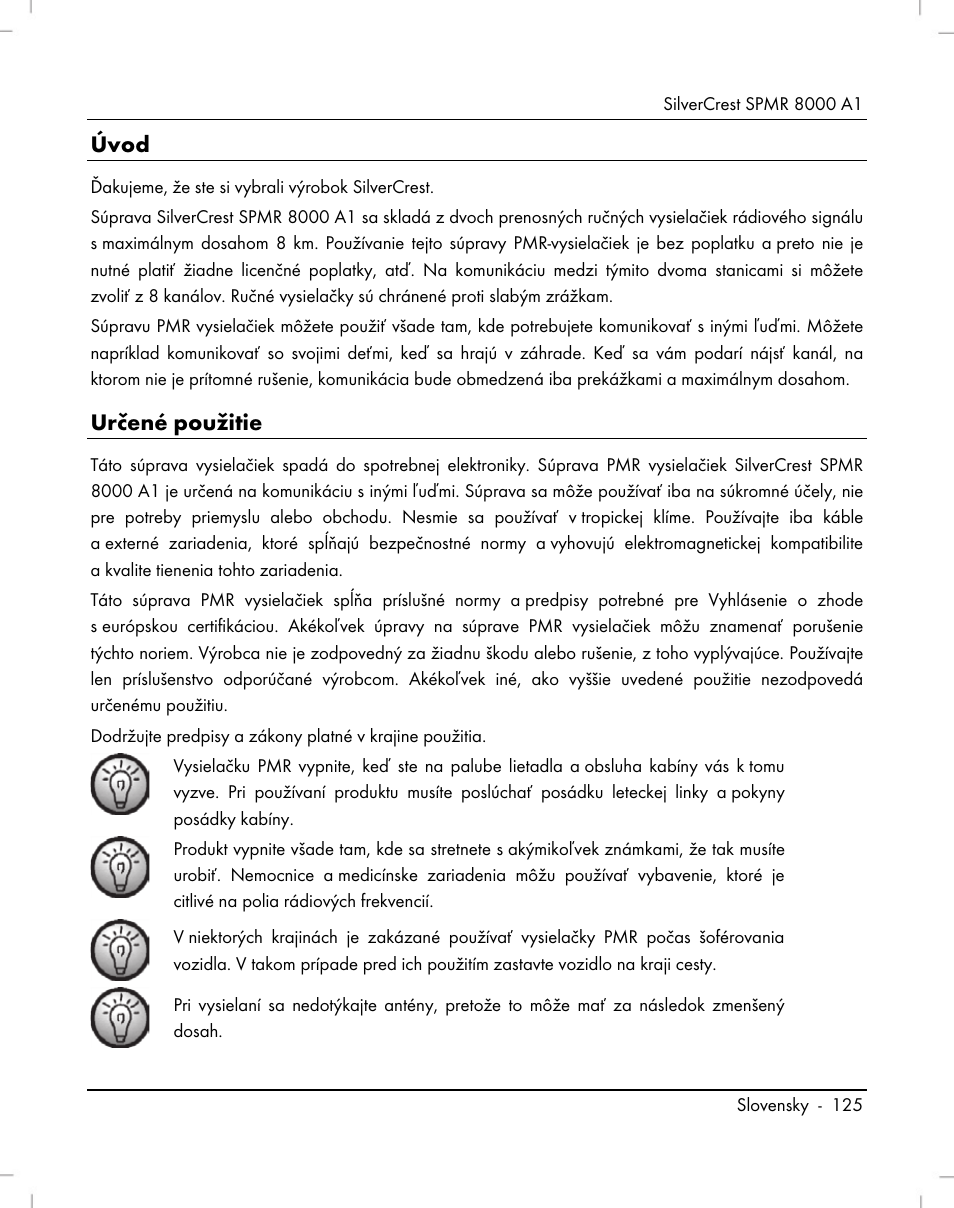 Úvod, Určené použitie | Silvercrest SPMR 8000 A1 User Manual | Page 127 / 184