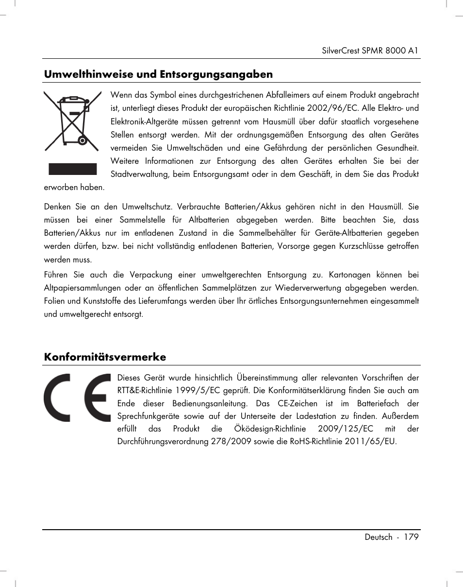 Silvercrest SPMR 8000 A1 User Manual | Page 181 / 184