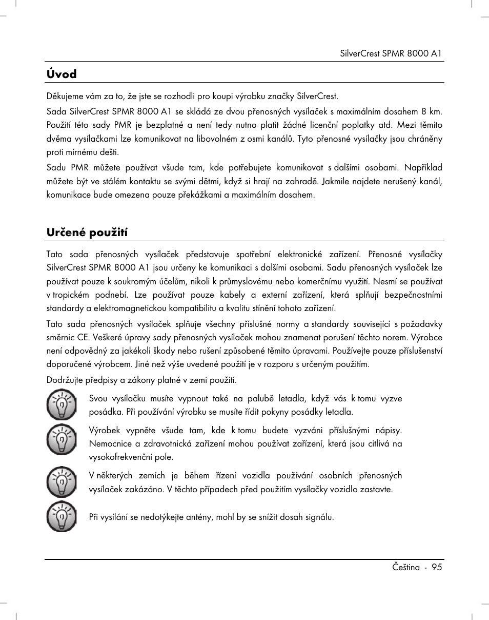 Úvod, Určené použití | Silvercrest SPMR 8000 A1 User Manual | Page 97 / 184