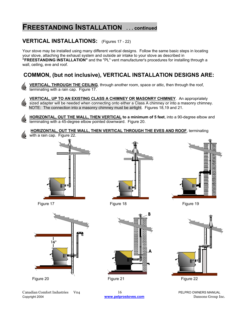 Reestanding, Nstallation, Vertical installations | Dansons Group IPP User Manual | Page 16 / 40