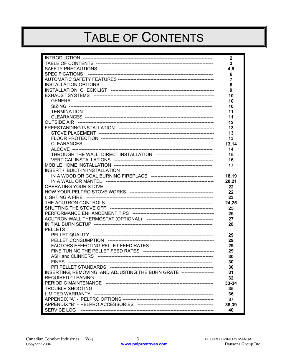 Able of, Ontents | Dansons Group IPP User Manual | Page 3 / 40