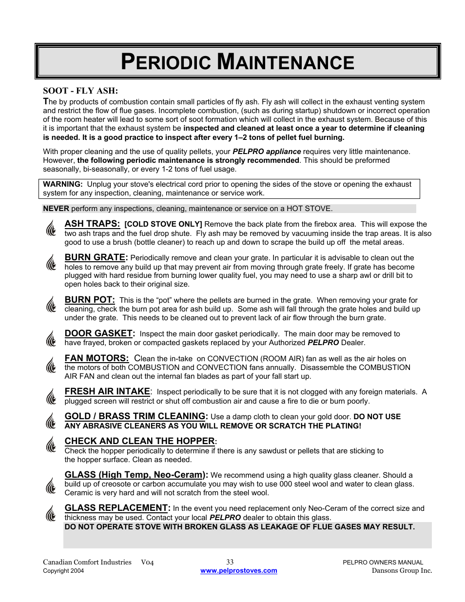 Eriodic, Aintenance | Dansons Group IPP User Manual | Page 33 / 40