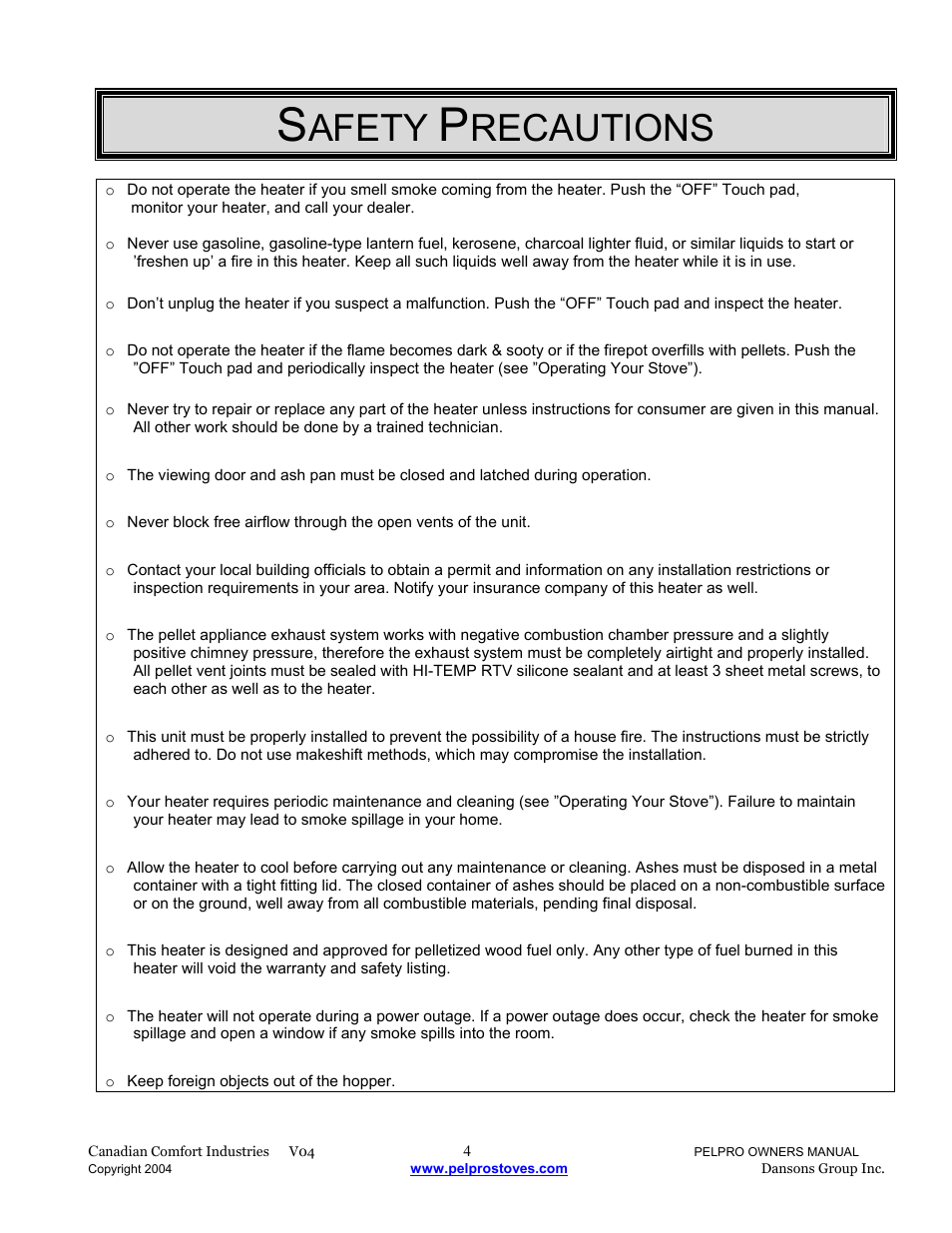 Afety, Recautions | Dansons Group IPP User Manual | Page 4 / 40