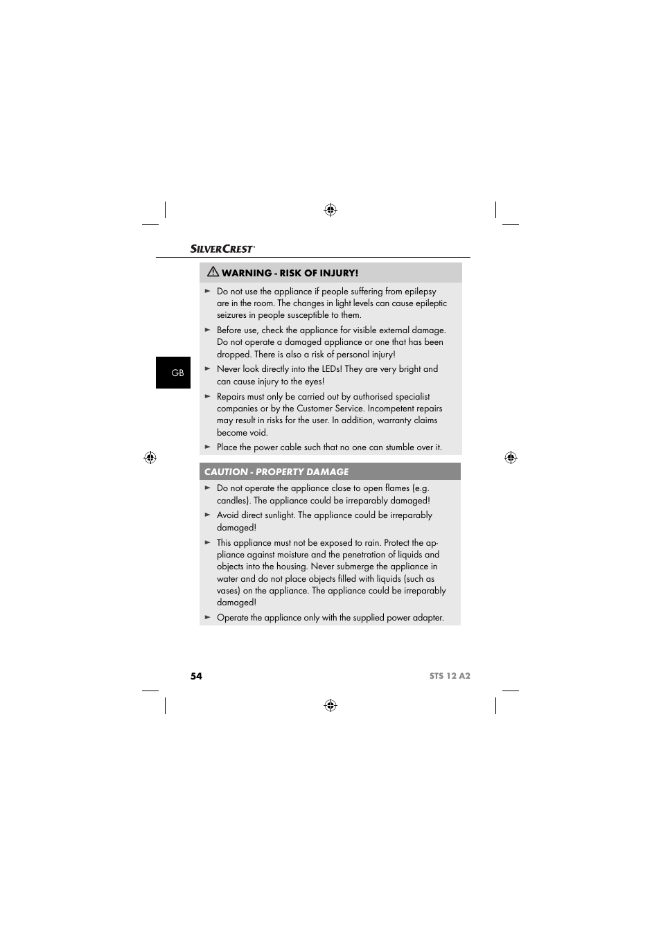 Silvercrest STS 12 A2 User Manual | Page 57 / 67