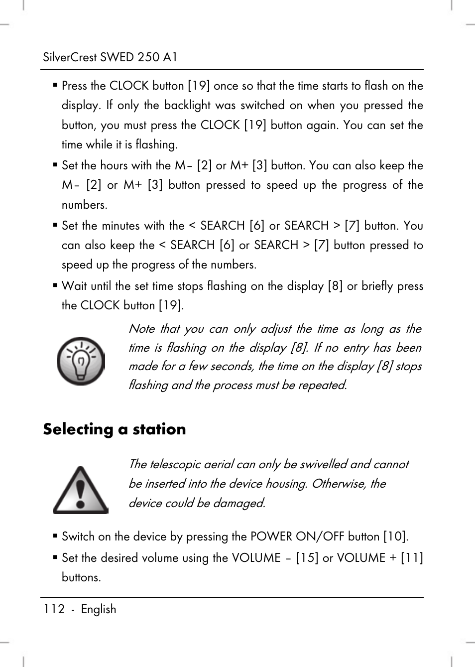 Selecting a station | Silvercrest SWED 250 A1 User Manual | Page 114 / 158