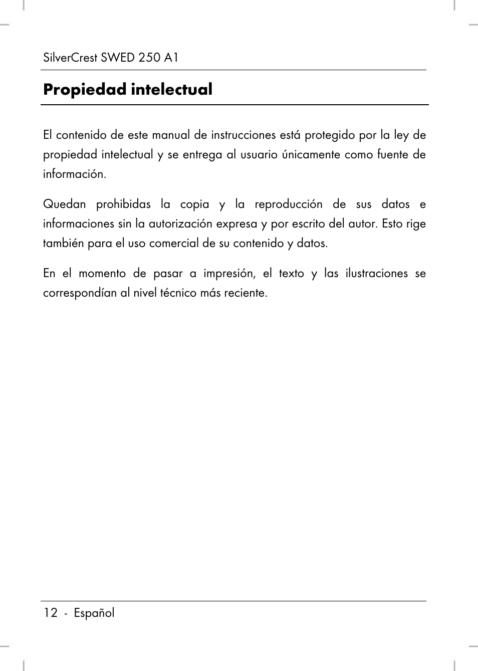 Propiedad intelectual | Silvercrest SWED 250 A1 User Manual | Page 14 / 158