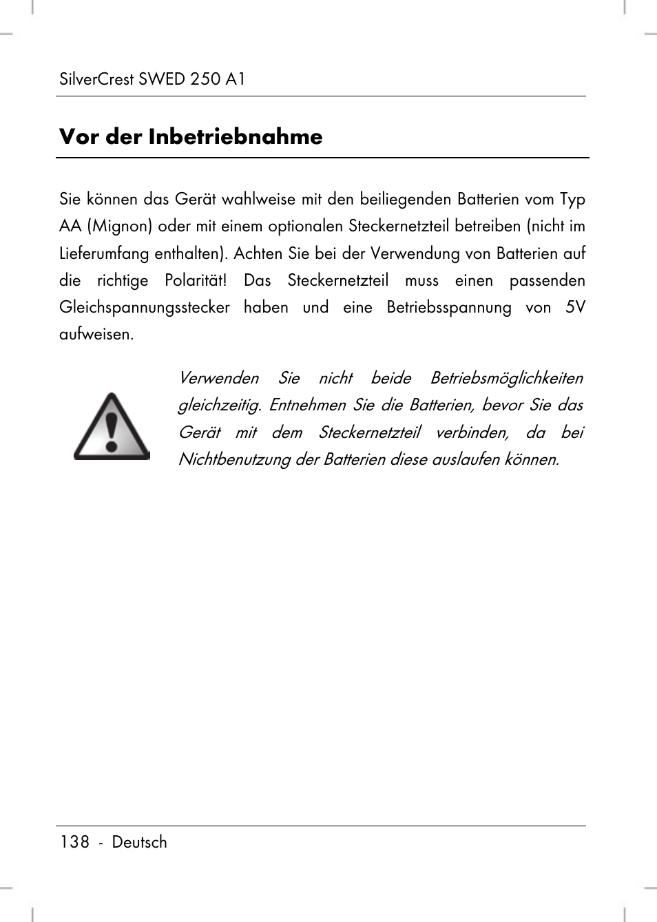 Vor der inbetriebnahme | Silvercrest SWED 250 A1 User Manual | Page 140 / 158