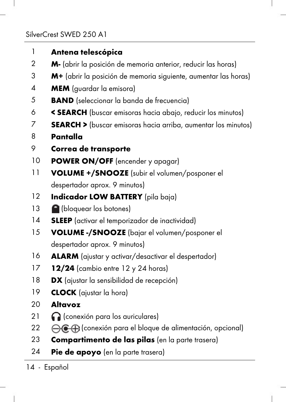 Silvercrest SWED 250 A1 User Manual | Page 16 / 158