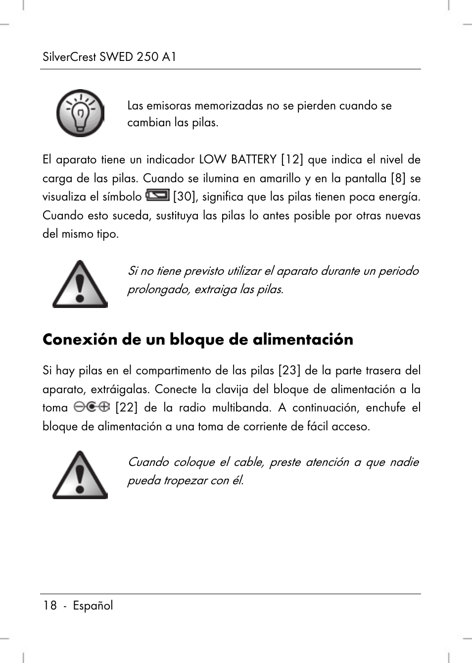 Conexión de un bloque de alimentación | Silvercrest SWED 250 A1 User Manual | Page 20 / 158