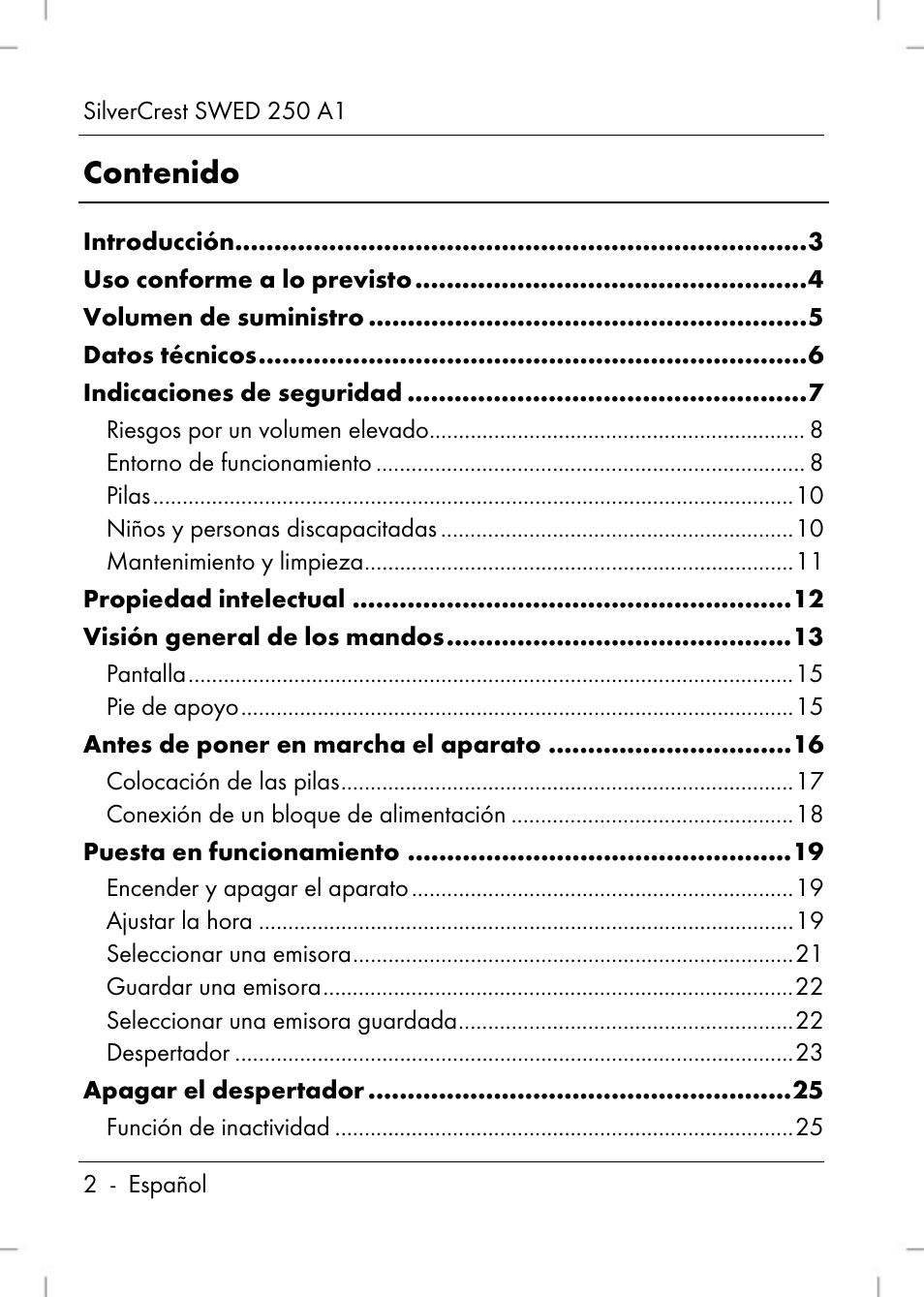 Silvercrest SWED 250 A1 User Manual | Page 4 / 158