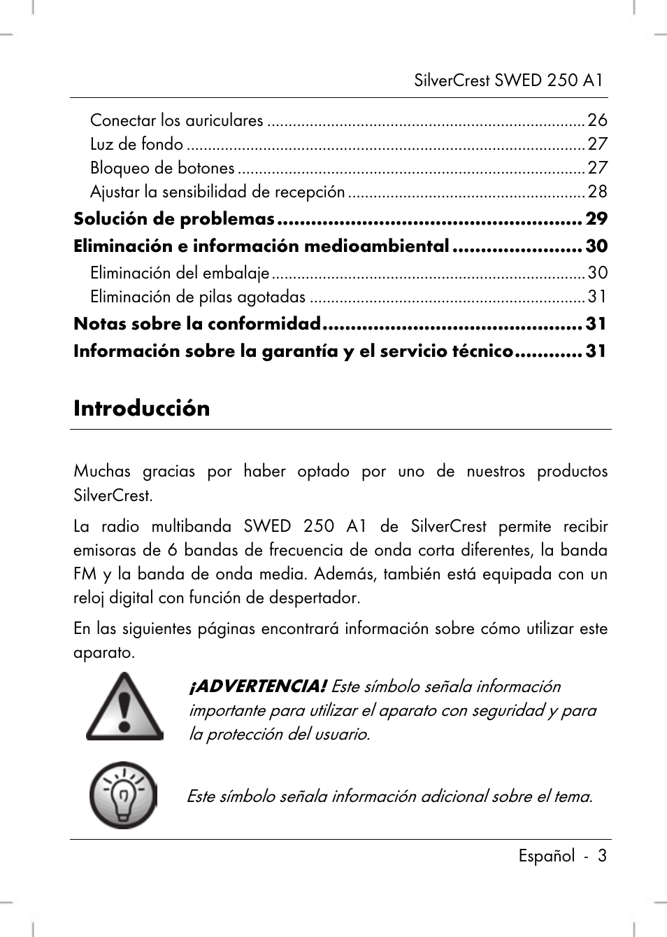Introducción | Silvercrest SWED 250 A1 User Manual | Page 5 / 158