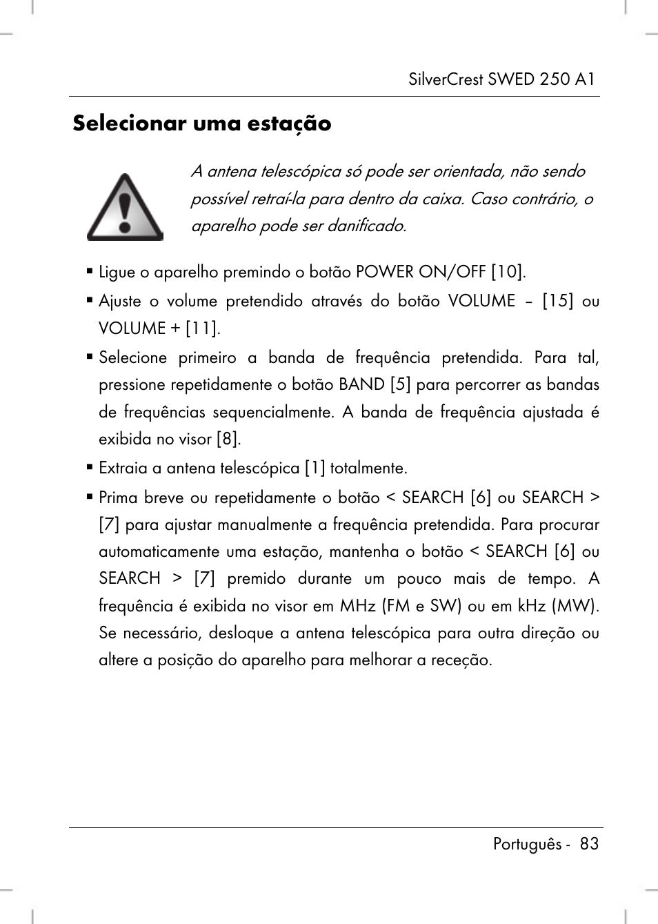 Selecionar uma estação | Silvercrest SWED 250 A1 User Manual | Page 85 / 158
