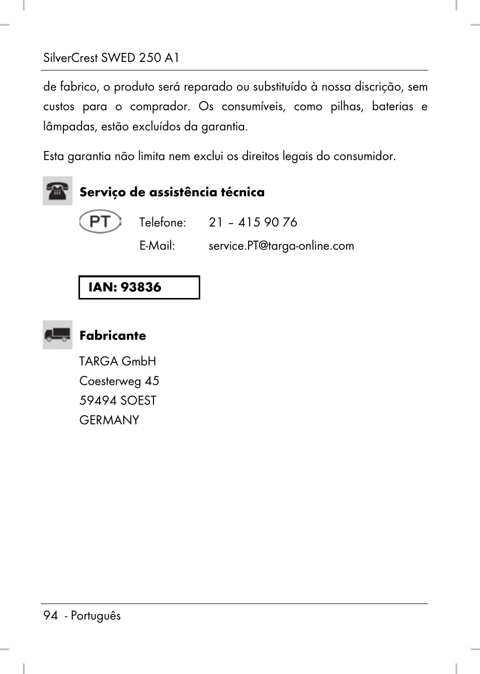 Silvercrest SWED 250 A1 User Manual | Page 96 / 158