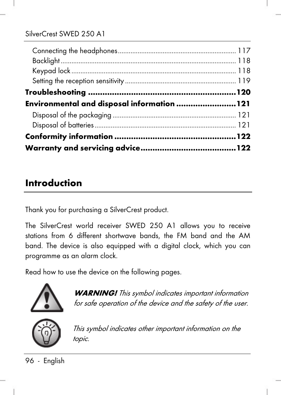 Introduction | Silvercrest SWED 250 A1 User Manual | Page 98 / 158