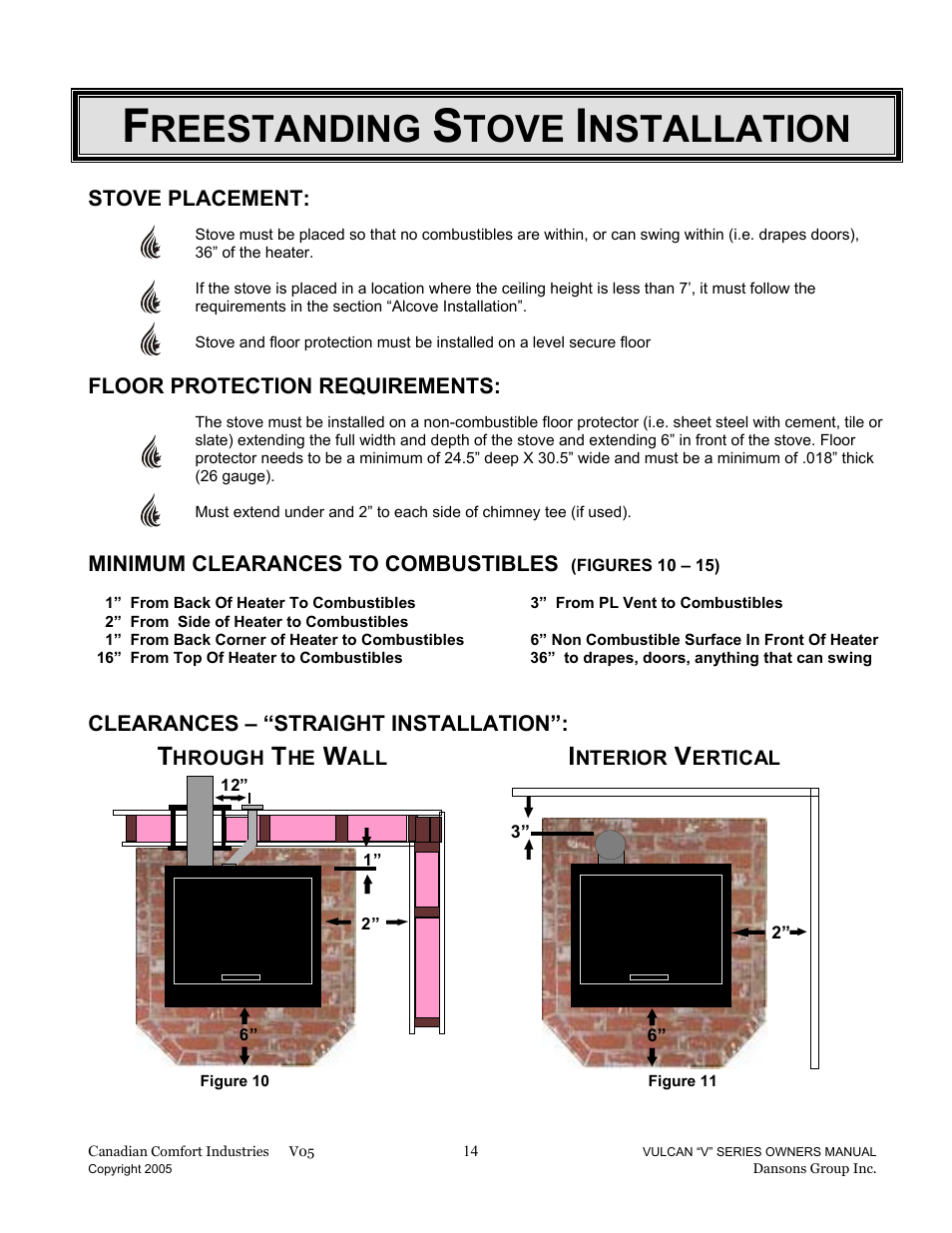 Reestanding, Tove, Nstallation | Dansons Group V-50 User Manual | Page 14 / 40