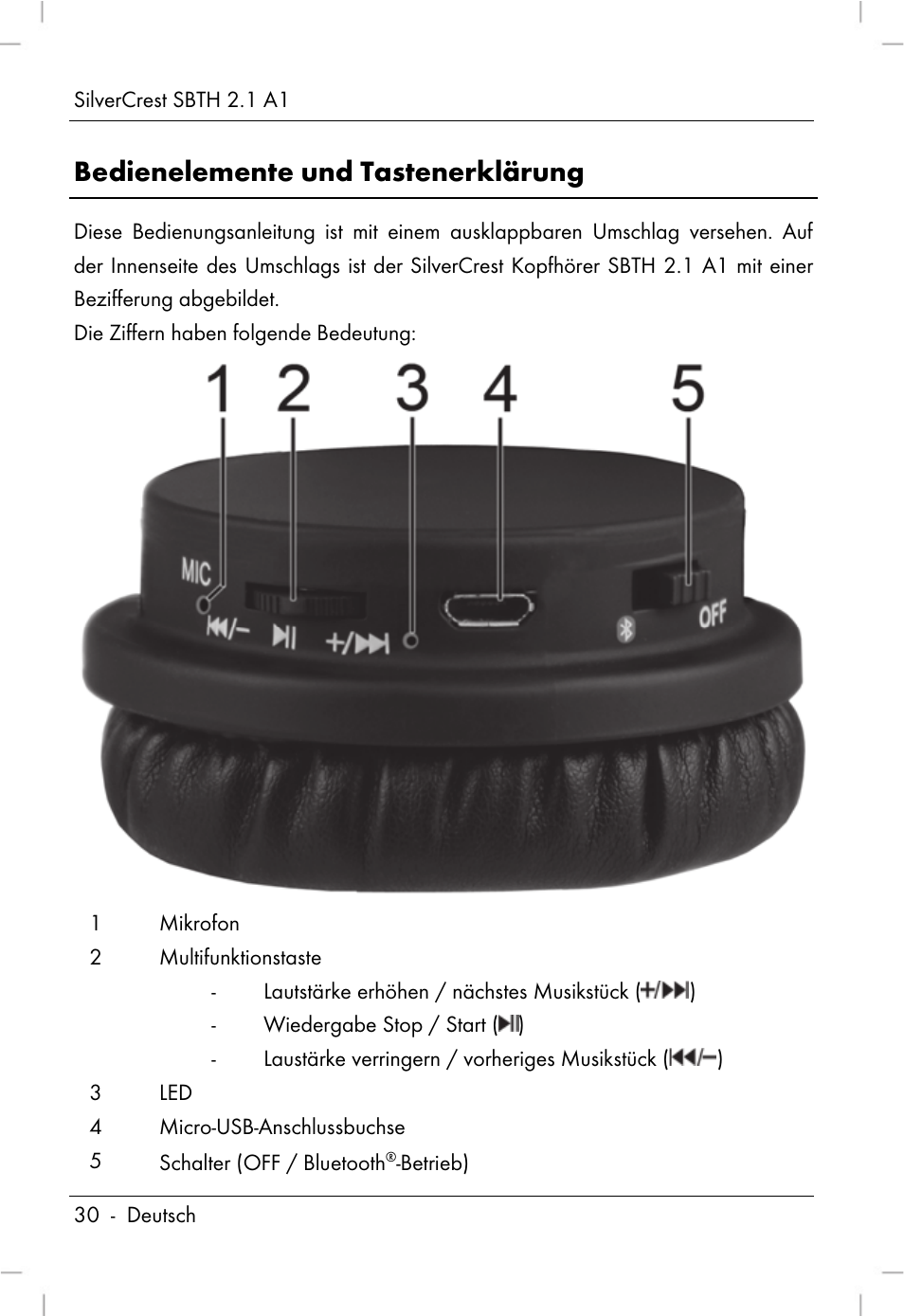 Bedienelemente und tastenerklärung | Silvercrest SBTH 2.1 A1 User Manual | Page 32 / 64