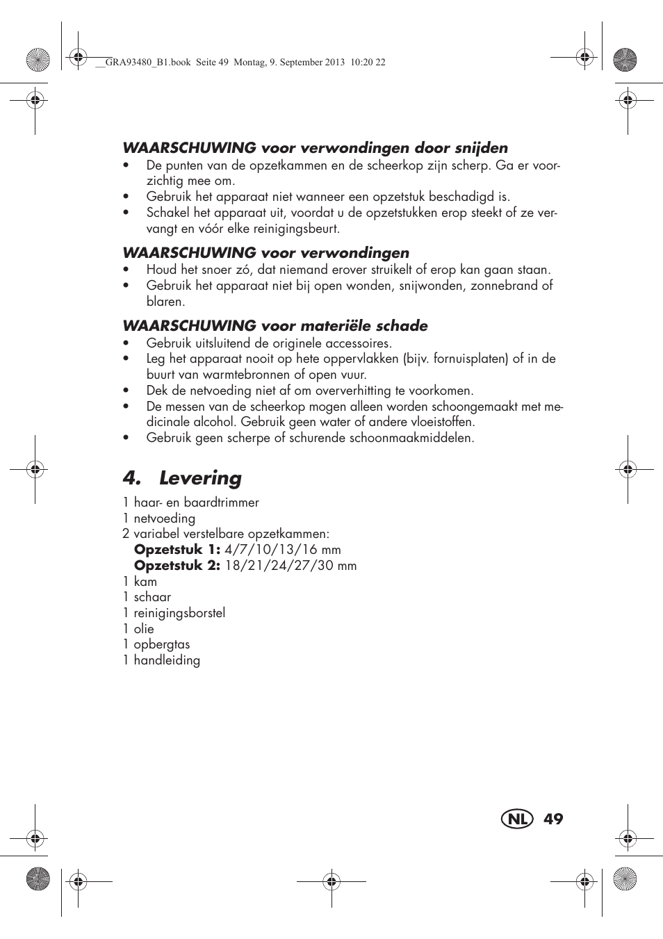 Levering | Silvercrest SHBS 500 B1 User Manual | Page 51 / 76