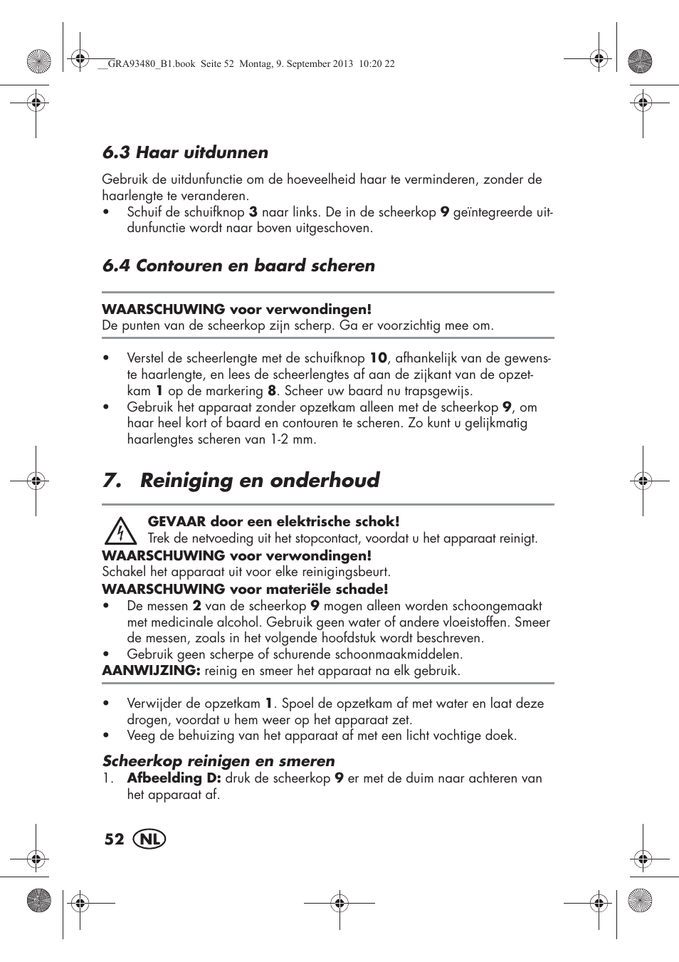 Reiniging en onderhoud | Silvercrest SHBS 500 B1 User Manual | Page 54 / 76