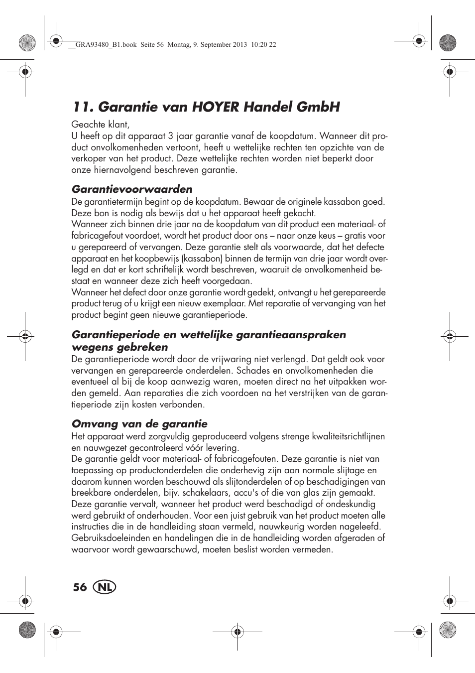 Garantie van hoyerhandel gmbh | Silvercrest SHBS 500 B1 User Manual | Page 58 / 76