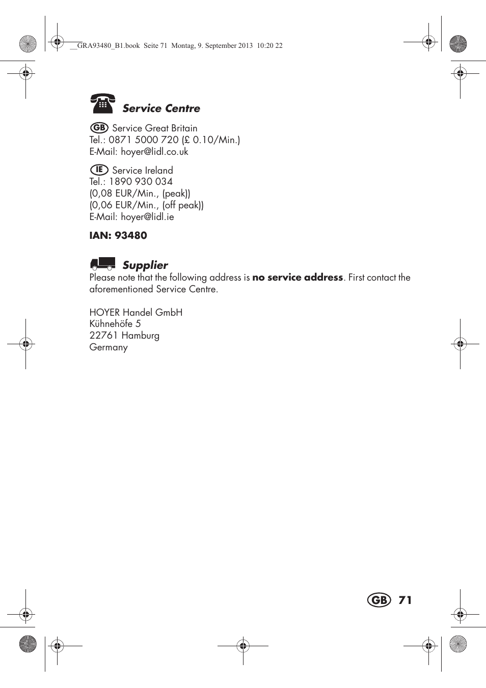 Silvercrest SHBS 500 B1 User Manual | Page 73 / 76