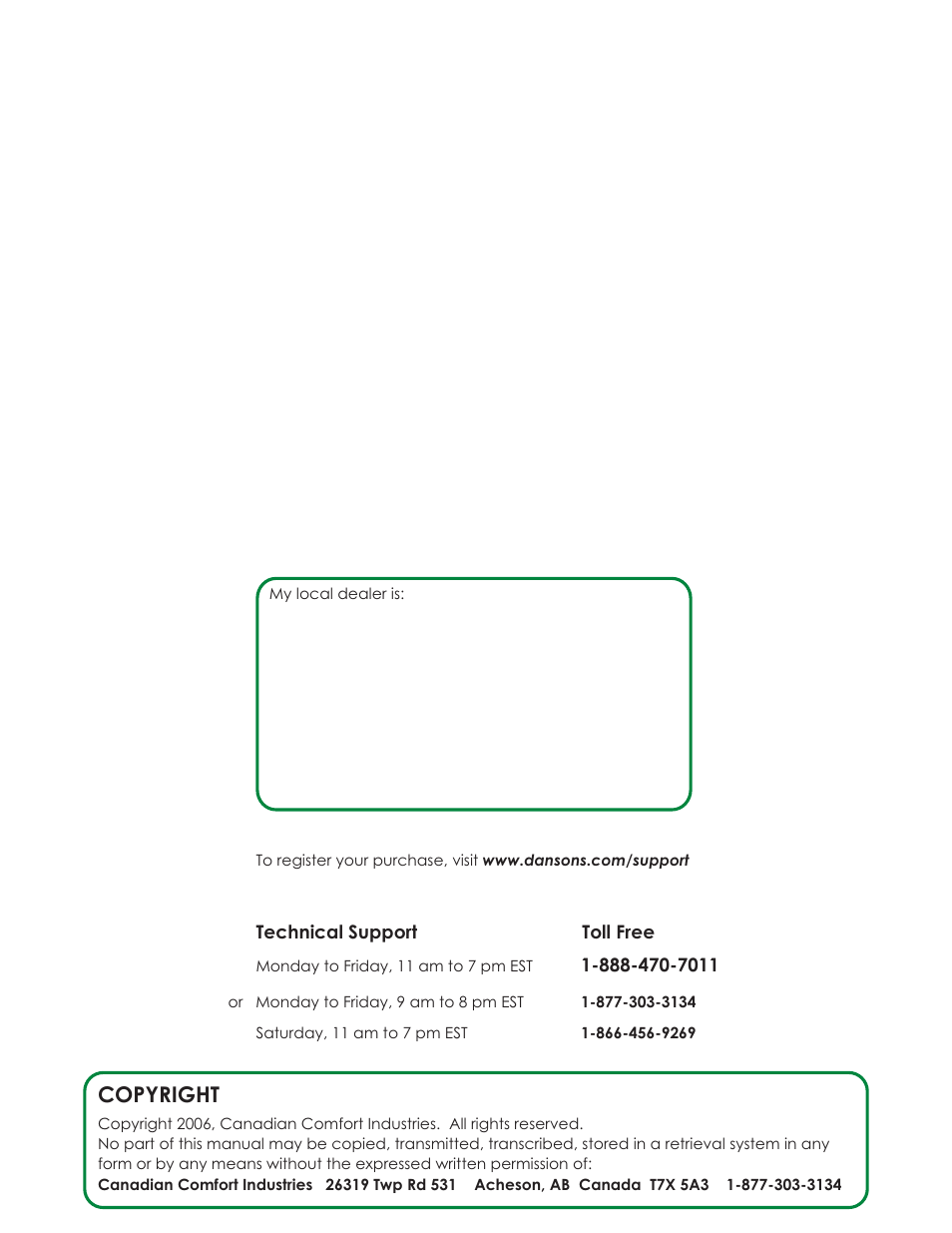 Copyright | Dansons Group CAN/CSA B365 User Manual | Page 12 / 12