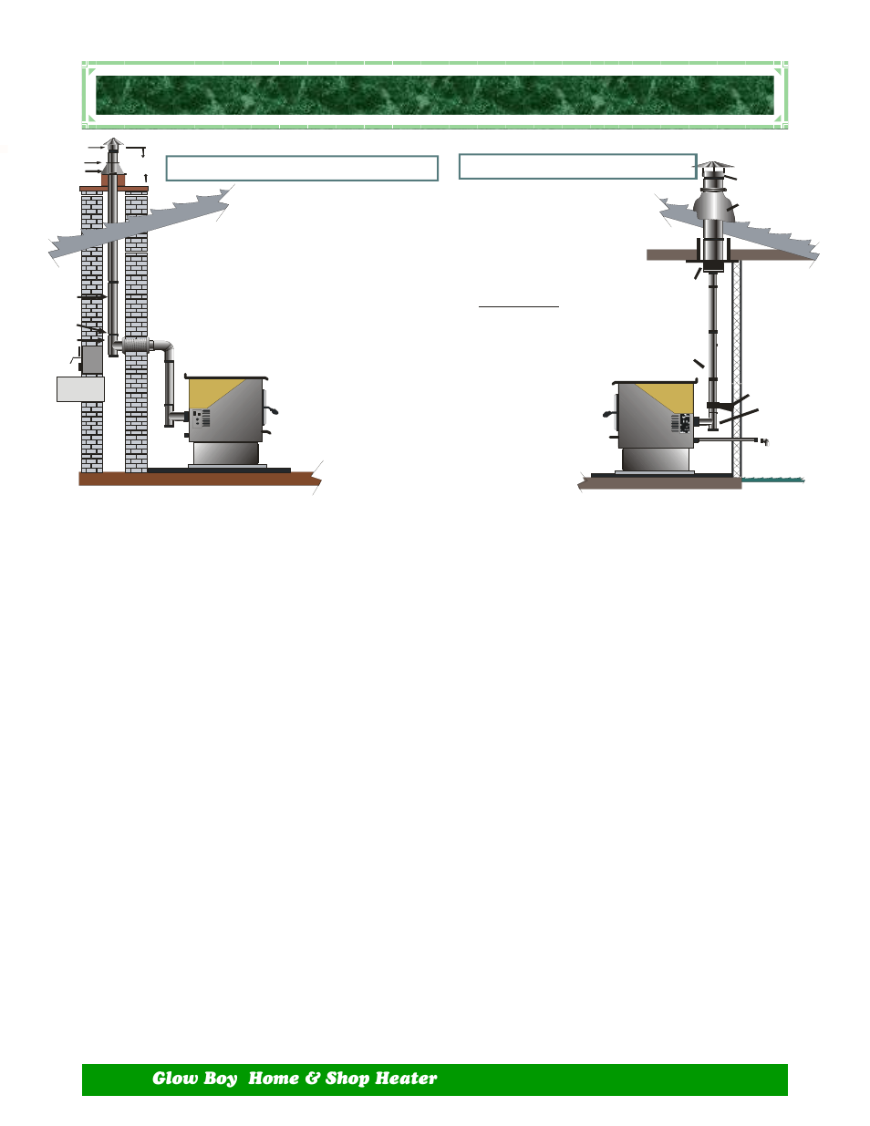 Reestanding, Nstallation, Main floor - tie-in claytile flue | Main floor - class a tie-in | Dansons Group HGBH1 CCGB 2 User Manual | Page 20 / 40