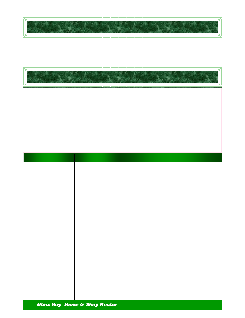 Rouble, Hooting, Early | Aintenance | Dansons Group HGBH1 CCGB 2 User Manual | Page 33 / 40