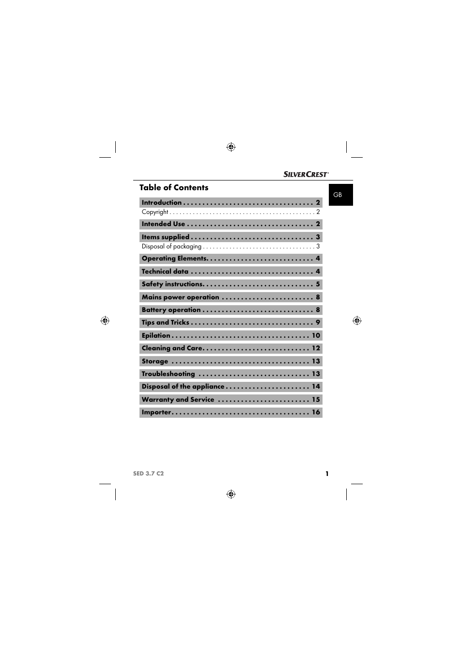 Silvercrest SED 3.7 C2 User Manual | Page 4 / 84