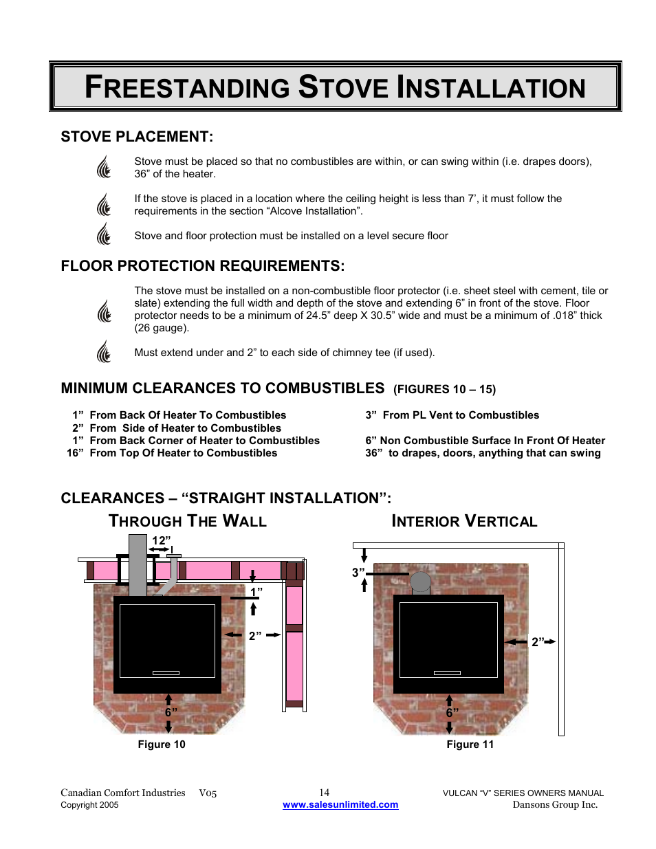 Reestanding, Tove, Nstallation | Dansons V-50 User Manual | Page 14 / 40