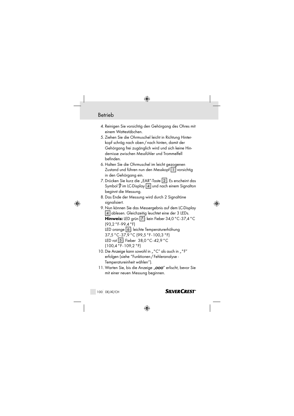 Betrieb | Silvercrest SSOT 6 B2 User Manual | Page 100 / 117