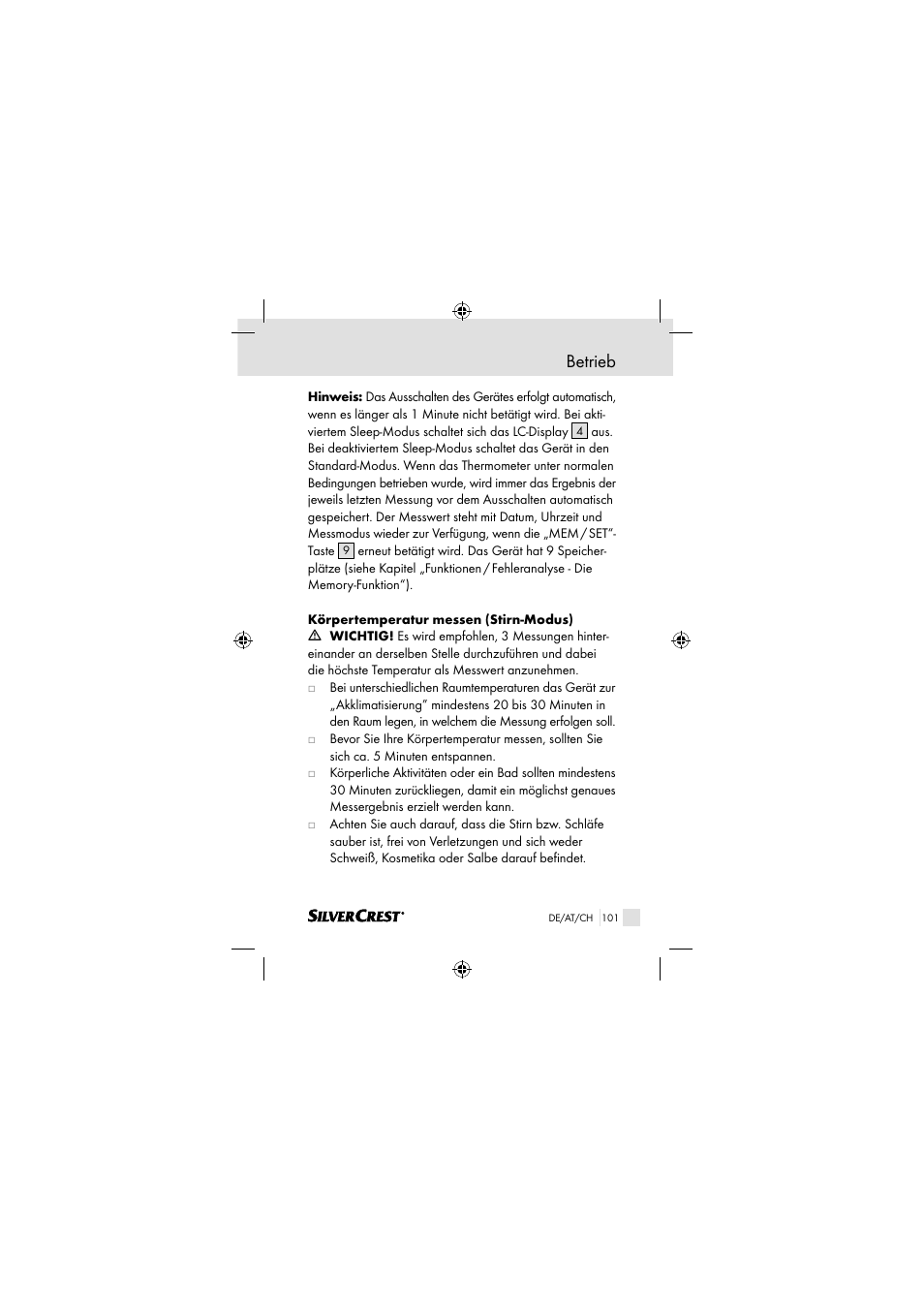 Betrieb | Silvercrest SSOT 6 B2 User Manual | Page 101 / 117